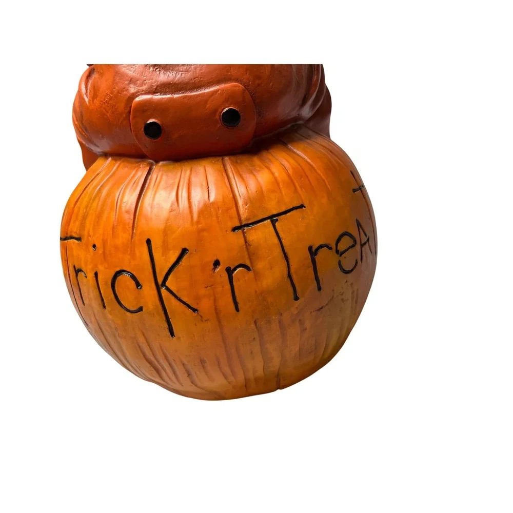 Trick r Treat Sam on Pumpkin Light Up Halloween Decor Horror Movie Statue 14.5in